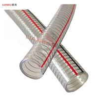 Tuyau en PVC renforcé de fil d'acier spiralé, transparent, flexible, résistant aux hautes températures, haute pression, résistant aux UV, usage industriel