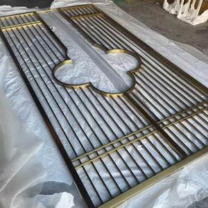 EX693 Innovative Stainless Steel Partition Designs Modern Homes Laser Cut Art Theme Irregular Structure Foldable - Product Image 1