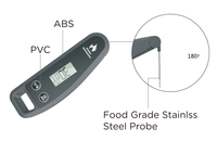 Thermomètre à viande numérique pour la cuisson des aliments. Lecture instantanée pour la cuisson en cuisine, barbecue. avec sonde pliable