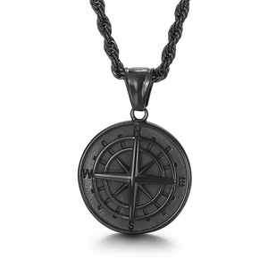 Vintage Viking Kompass boussole nautique manière <span class=keywords><strong>guidage</strong></span> plaqué or acier inoxydable pendentif Fine mode bijoux colliers hommes - Product Image 6