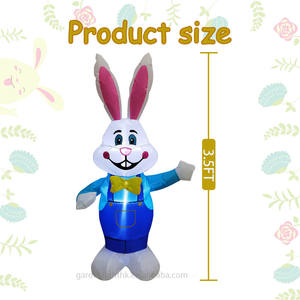 Conejo Inflable de Pascua de 3.5 Pies con Luces LED Integradas, Resistente al Agua IP44, Decoración para Jardín y Patio Exterior - Product Image 2