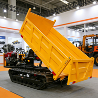 Mini-dumper sur chenilles diesel 3 tonnes Ruibote, benne hydraulique, transporteur tout-terrain pour construction, ferme et jardin