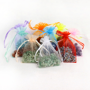 In Logo Tùy Chỉnh Đầy Màu Sắc <span class=keywords><strong>Organza</strong></span> Trang Sức Túi <span class=keywords><strong>Organza</strong></span> Vẽ Chuỗi Túi Trong Kho - Product Image 1