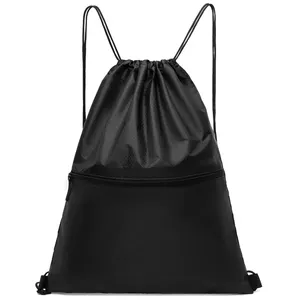 Sacs à cordon en polyester en gros avec logo personnalisé |   Sac à dos de sport imperméable - Product Image 2