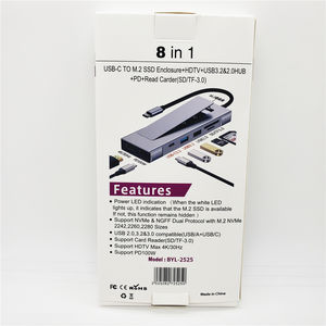8 in 1 USB C ハブ Type-C USB-C 4K HDMI USB <span class=keywords><strong>3.2</strong></span> Gen2、PD 100W ドッキングステーション、M.<span class=keywords><strong>2</strong></span> NVMe SATA SSD エンクロージャ、SD/TF カードリーダー付き - Product Image 6