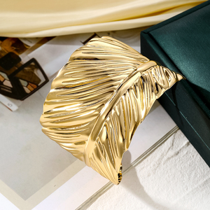 Mới hợp thời trang mạ vàng Punk phong cách lông vòng tròn lớn mở Cuff Bangle Boho cho vòng đeo tay thiết lập cho phụ nữ <span class=keywords><strong>Lisa</strong></span> đồ trang sức bộ sưu tập - Product Image 6