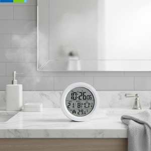 <span class=keywords><strong>Reloj</strong></span> de Pared Electrónico Impermeable para Baño con Pantalla de Temperatura y Humedad, Analógico con Agujas y LCD, para Sobremesa y Montaje en Pared - Product Image 6