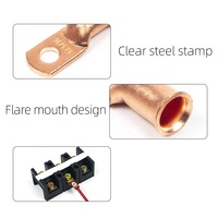 Borne de câblage tubulaire en cuivre 8 AWG*3/8" pour câbles de batterie, connecteurs à sertir