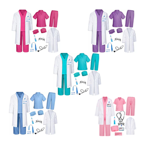 Día <span class=keywords><strong>DE</strong></span> LA CARRERA Juego <span class=keywords><strong>de</strong></span> rol Niño Doctor <span class=keywords><strong>Disfraz</strong></span> Médico Quirúrgico Traje Uniforme con estetoscopio Juguetes Niños Niñas Vestir Halloween Cosplay - Product Image 1