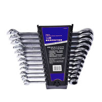 WEIDA 5pcs Set Kunci Ratchet Metrik 8-16mm Baja Cr-V Poles Berkualitas Tahan Lama Set Kunci Kombinasi untuk Perbaikan Mobil