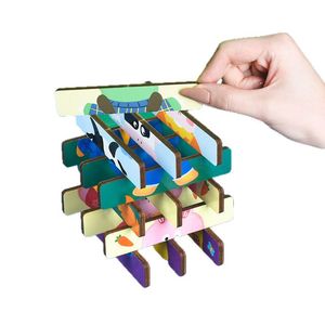 Puzzle personnalisé interactif en bois jouet fou pensée formation <span class=keywords><strong>jeu</strong></span> <span class=keywords><strong>de</strong></span> société pour enfants Parent-enfant logique cartes d'animaux - Product Image 5