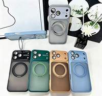 Étui avec béquille magnétique pour iPhone 18 17 16 15 14 Pro Max, translucide givré, Estuche Para Celular