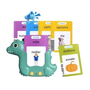 Tarjetas de Memoria Interactivas Bilingües en Portugués e Inglés con Dinosaurios, 224/510 Palabras, Juguete Educativo para Niños Pequeños, Certificado CE - Product Image 1