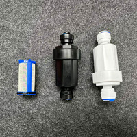 Préfiltre à eau en plastique à connexion rapide 1/4'' 3/8'' Blanc Noir POM Filtre à sédiments droit pour système d'eau RO domestique 40 microns