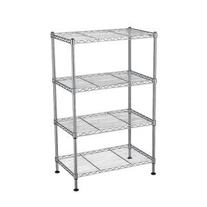 Giá để đồ 4 tầng bằng kim loại, phụ kiện kệ để đồ gia dụng, mạ crôm, sơn tĩnh điện, giá đỡ bằng dây thép - Product Image 1