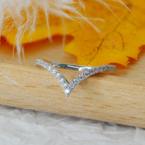 Paston joias finas 10k 14k ouro branco em formato de melee moissanite, pedras, anel de eternidade vvs diamante, joias que combinam - Product Image 1