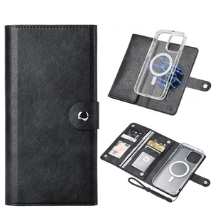 Custodia a Portafoglio con Fibbia Laterale in PU Effetto Pelle, Guscio Interno Magnetico Separabile, Anti-Skimming, Multi-Scomparto per Carte, Antiurto per <span class=keywords><strong>iPhone</strong></span> 17PM - Product Image 1