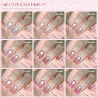 Vernis à ongles gel effet œil de chat Moonlight Magnet à marque privée, logo personnalisé, rose nude, perles de verre, vernis à ongles gel effet œil de chat