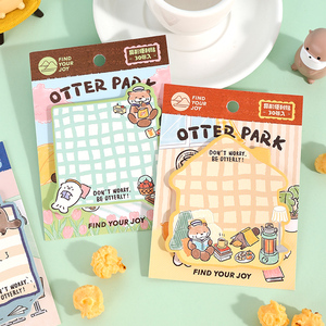 กระดาษโน้ตรูปนากซีรีส์โอเตอร์พาร์ค แถบกาวด้านบนและกระดาษหนาคุณภาพพรีเมียม กระดาษโน้ตน่ารักสำหรับนักวางแผน ติดผนังได้ - Product Image 3