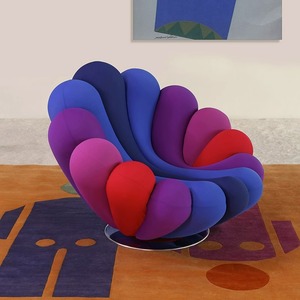 Design nordeuropea Anemone <span class=keywords><strong>Giovannetti</strong></span> sedia fiore singolo tempo libero girevole divano soggiorno camera da letto Hotel tessuto - Product Image 5