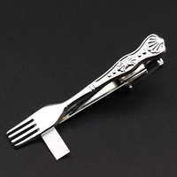 Qualité hommes classique pince à cravate lunettes poisson avion fourchette cuillère forme métal Chrome acier inoxydable fermoir pour affaires Corbata cadeau