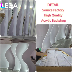 LEDA - Fondo de Acrílico Blanco con Ondas, Personalizado, Duradero y Lujoso, con Luces LED, para Baby Shower, Cumpleaños, Bodas y Eventos - Product Image 3