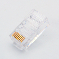 Adaptor Konektor RJ45 Male untuk Kabel UTP Cat5/Cat5e/Cat6, Material PC Transparan, Kabel T568B
