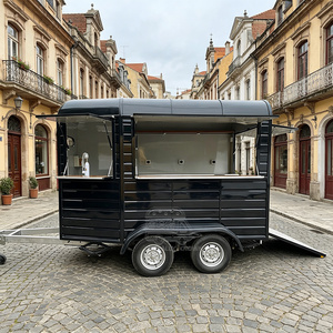 Beverage <b>Bar</b> Mobile Cart With Led Lights Winery Bakery Trailer Pizza Food Truck - Product Image 1