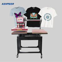 Mesin Press Panas Semi-Otomatis Pneumatik New Kenteer KT-7B Double Station 40x60cm 220V untuk Pencetakan Kaos DTF