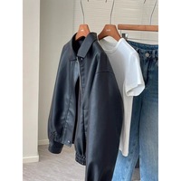 Veste vintage noire de qualité supérieure pour femmes, en similicuir PU, manteau personnalisé, vêtements d'extérieur pour l'hiver, usage quotidien