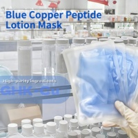 Masque facial réparateur post-chirurgie au peptide de cuivre Ghk-cu avec peptide de tripeptide-1 de cuivre bleu, masque en feuille pour soins de la peau Ghk-cu
