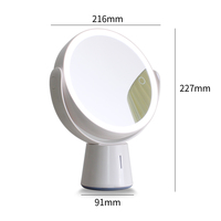 Nouveau miroir de courtoisie éclairé double face rond miroir de maquillage LED de bureau rechargeable pour chambre à coucher