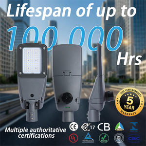 XINDECO <span class=keywords><strong>LED</strong></span> 가로등 조명기구 IP66 30W-320W 다이캐스트 알루미늄 루미레즈 칩 180lm/W AC 5년 보증 야외 도로용 - Product Image 1