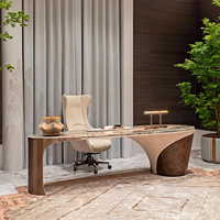 Ensemble de chaises de bureau pour bureau, bureau, bureau, table de conférence, table en acier inoxydable, marbre, forme ovale, moderne, style italien