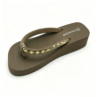 Sandales compensées en EVA personnalisées pour femmes avec strass, plateforme de 4,5 cm, confortables, tendance, pour l'été, la plage, décontractées, à porter au quotidien