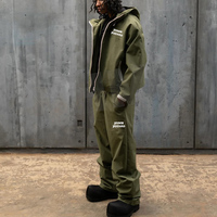 Ensemble survêtement homme coupe-vent imperméable en nylon souple avec veste et pantalon de jogging à fermeture éclair personnalisée
