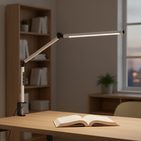 Lampe de table LED blanche minimaliste pliable et rotative pour la maison, commande tactile intelligente, intensité réglable, température de couleur ajustable, 550 lumens, 10W, pour la lecture