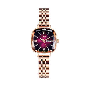 Montre haut de gamme pour femme, élégante, avec calendrier, en acier inoxydable, à quartz - Product Image 4