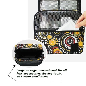Hippie Australia Indigenous Aboriginal Art Cosmetic Make up Bag Dopp Kit Hook Hanging Travel Toiletry Bag for Women and Men - Product Image 6