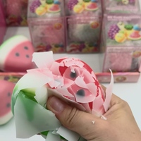 Balle anti-stress craquante et sonore en forme de pastèque, jouet sensoriel ASMR pour enfants