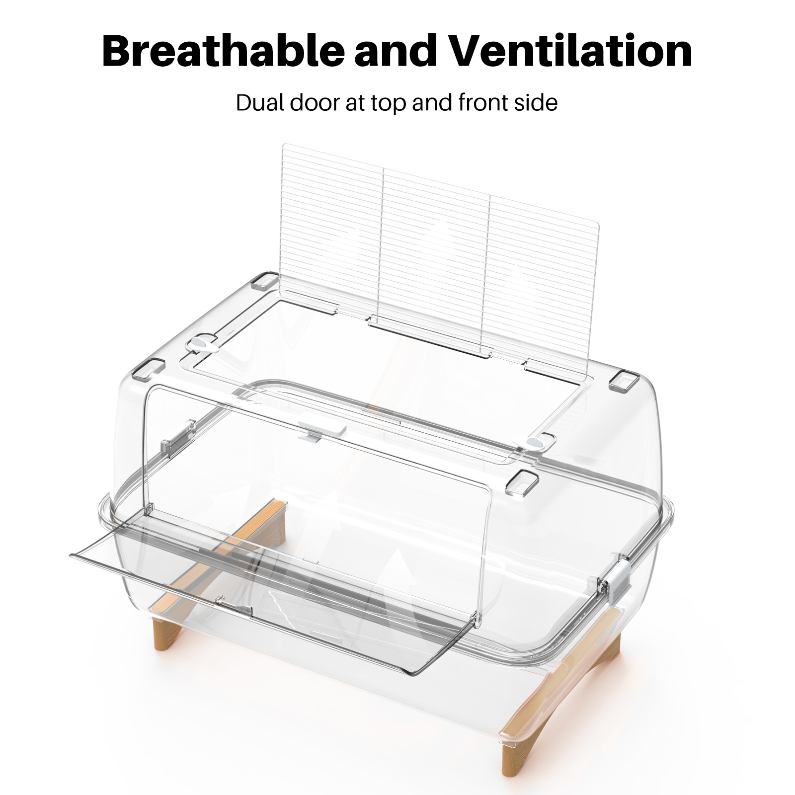 Bucatstate 65cm Pet Cages - Transparent, Large, & Breathable