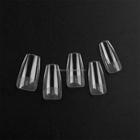 Extensions d'ongles en gel semi-mat Pro-thick Stronger, forme cercueil moyenne, 16 tailles, NADECO Factory, capsules d'ongles en gel à couverture complète, à retirer par trempage