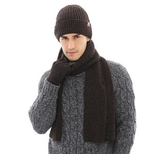 All'ingrosso moda di alta qualità uomini caldi invernali cappelli berretto a maglia <span class=keywords><strong>sciarpa</strong></span> <span class=keywords><strong>e</strong></span> guanti set - Product Image 4