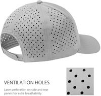 Oem Custom Hoge Kwaliteit 5 Paneel Laser Gesneden Gat Geperforeerde Hoed, Waterdichte Sport Baseball Cap,Rubber Logo Performance Papa Hoed
