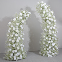 Bruidsboog bloemenkrans kunstmatige hortensia roos baby's adem zijde plastic bloemen ceremonie achtergrond elegant vintage