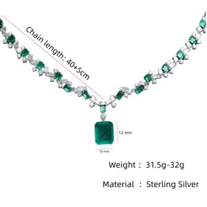 MUSHAN Collier de luxe en argent sterling 925 avec diamant à haute teneur en carbone pour les occasions de fête. - Product Image 2