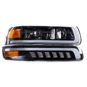 Pour l'assemblage de phares de Chevrolet ancienne avec feux de jour blancs/ clignotants LED ambrés et feux de position pour Chevrolet Silverado 1500 de 1999 à 2002 - Product Image 3