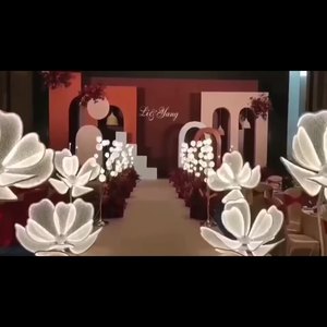 Lot de quatre lampes solaires LED décoratives pour mariage, motif pivoine, pour scène et événements, taille et couleur personnalisables - Product Image 6