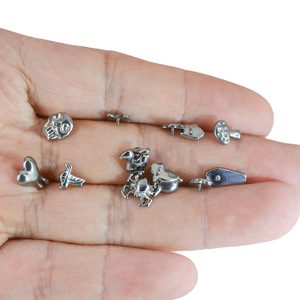 F136 Titanium Threaded Stud <b>Earrings</b> | Hypoallergenic Cartilage Jewelry with Unique Designs | Heart, Skull, Crown, Spider, <b>Wing</b> - Product Image 3