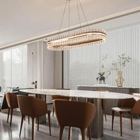Lustre de salon de luxe doré, design post-moderne minimaliste, éclairage en cristal haut de gamme élégant pour villa et chambre à coucher